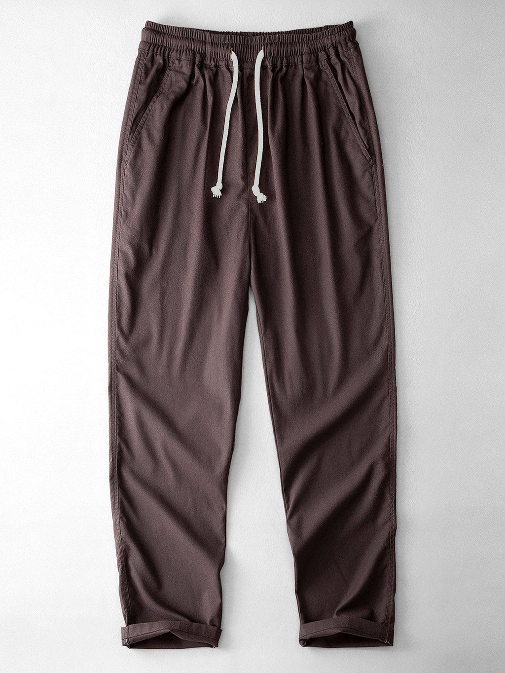 Stripe Textured Knit Shirt & Straight Leg Linen Pants