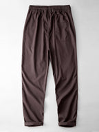 Stripe Textured Knit Shirt & Straight Leg Linen Pants
