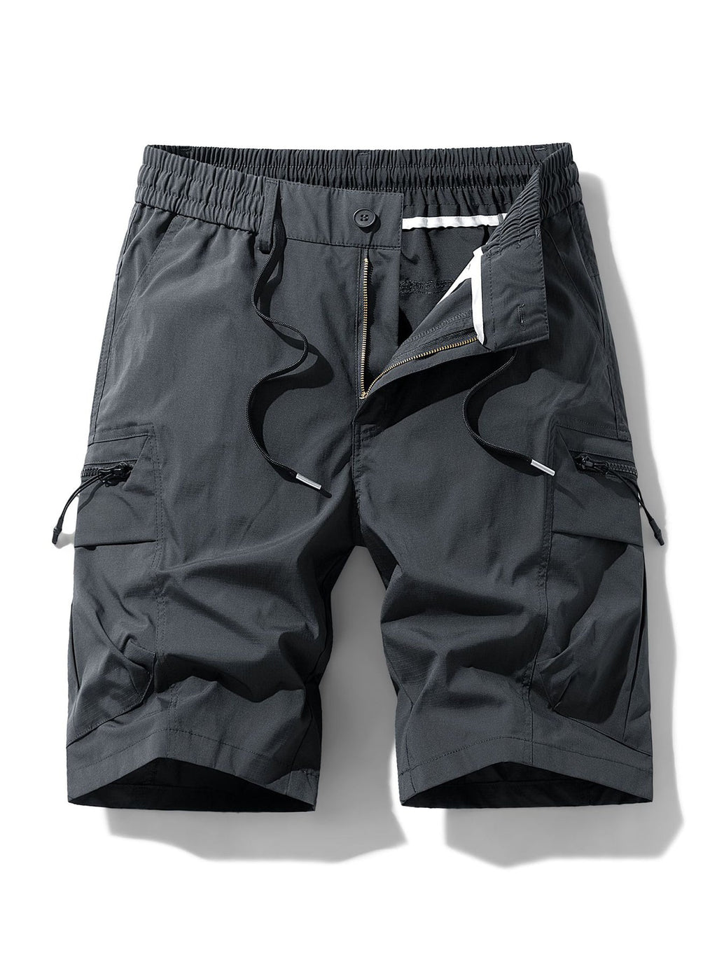 Drawstring Nylon Cargo Shorts
