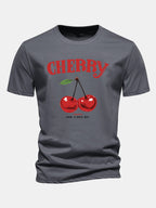 Regular Fit Cherry Print Cotton T-Shirt