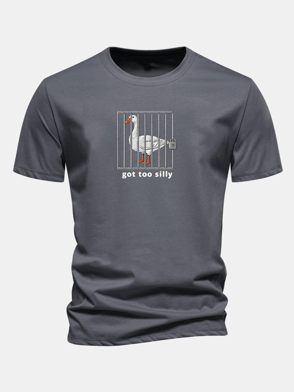 Regular Fit Silly Goose Print Cotton T-Shirt