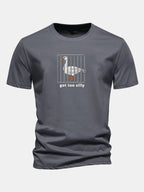 Regular Fit Silly Goose Print Cotton T-Shirt