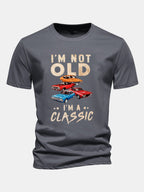 Regular Fit Vintage Car Print Cotton T-Shirt