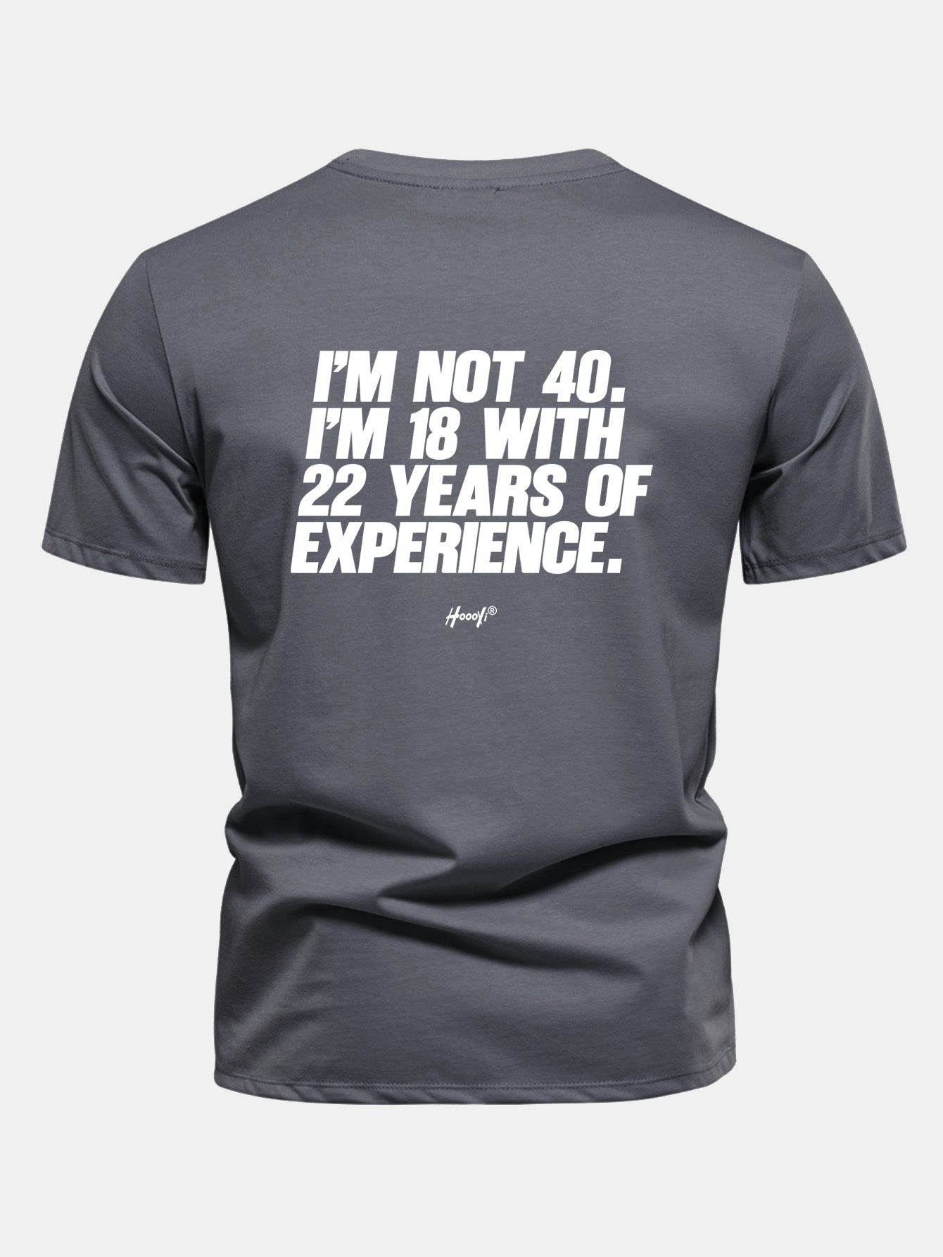 Regular Fit I’m Not 40 I’m 18 With 22 Years Of Experience Back Print Cotton T-Shirt