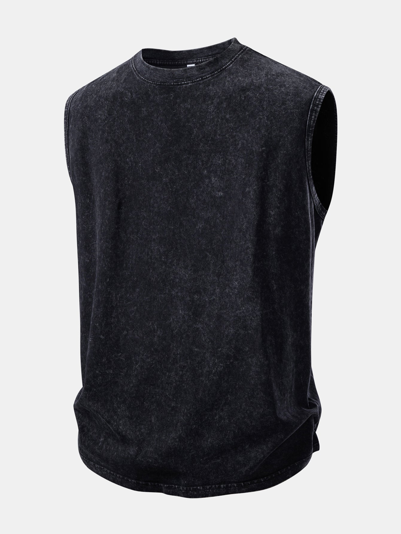 I Want You Print Washed Distressed Tank Top
