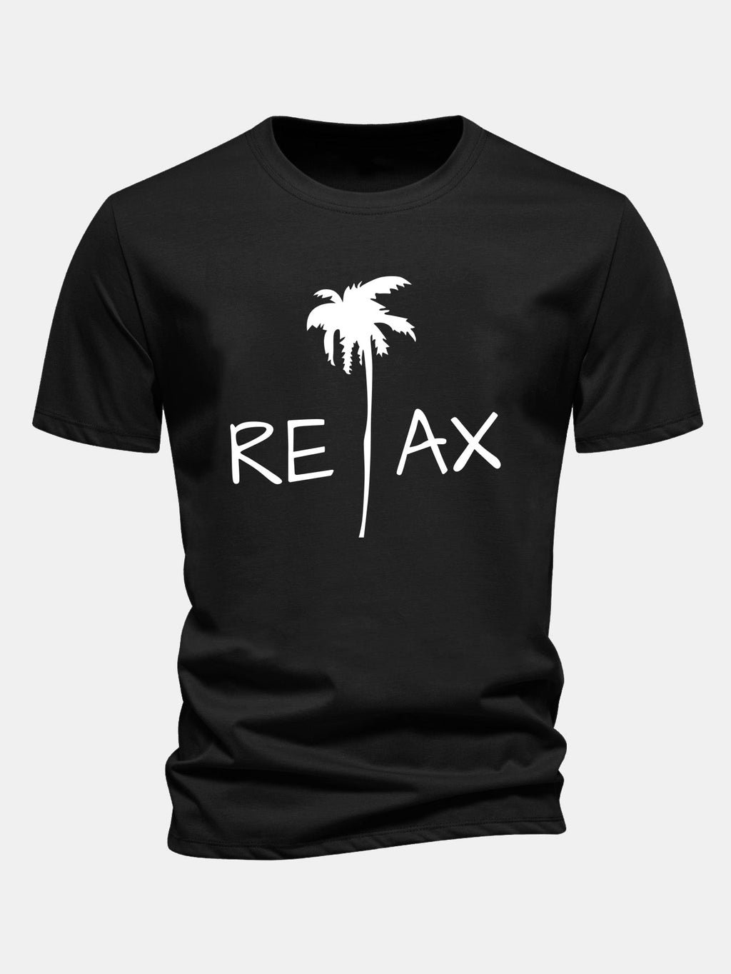 Regular Fit Relax Palm Tree Print Cotton T-Shirt