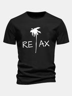 Regular Fit Relax Palm Tree Print Cotton T-Shirt