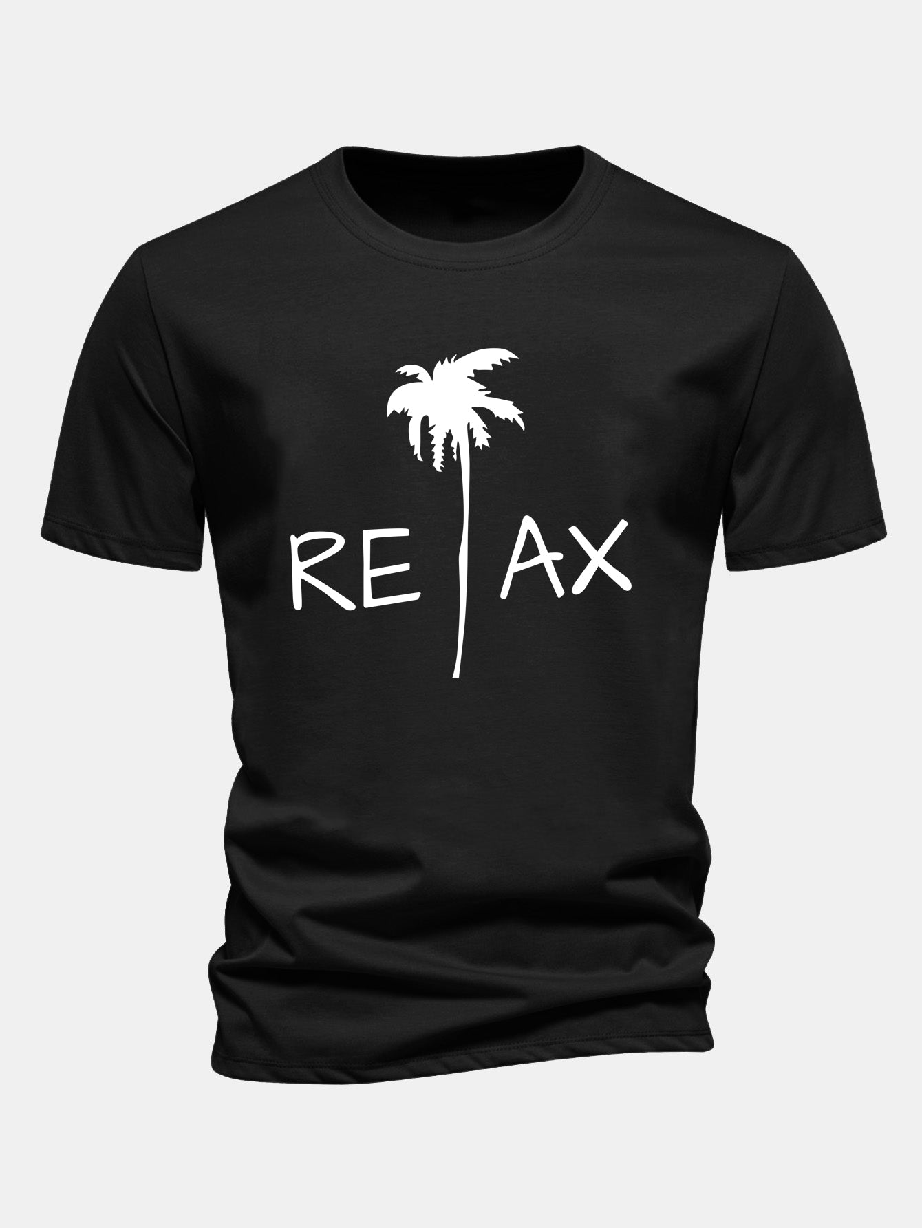 Regular Fit Relax Palm Tree Print Cotton T-Shirt