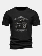 Regular Fit Classic Motorcycle Print Cotton T-Shirt