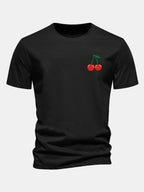 Regular Fit Cherry Print Cotton T-Shirt