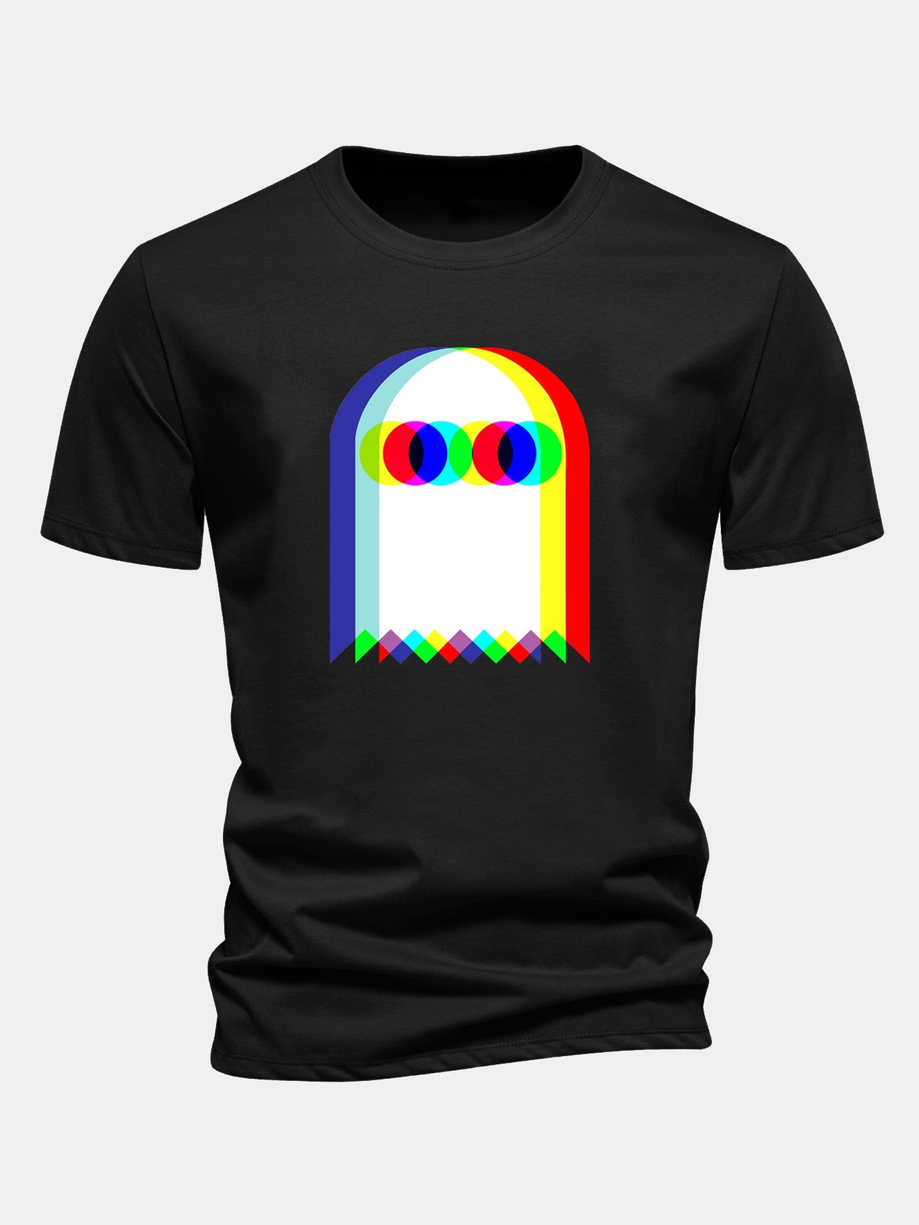 Regular Fit Glitch Ghost Print Cotton T-Shirt