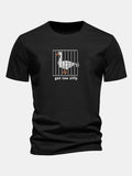 Regular Fit Silly Goose Print Cotton T-Shirt