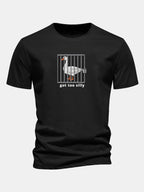 Regular Fit Silly Goose Print Cotton T-Shirt