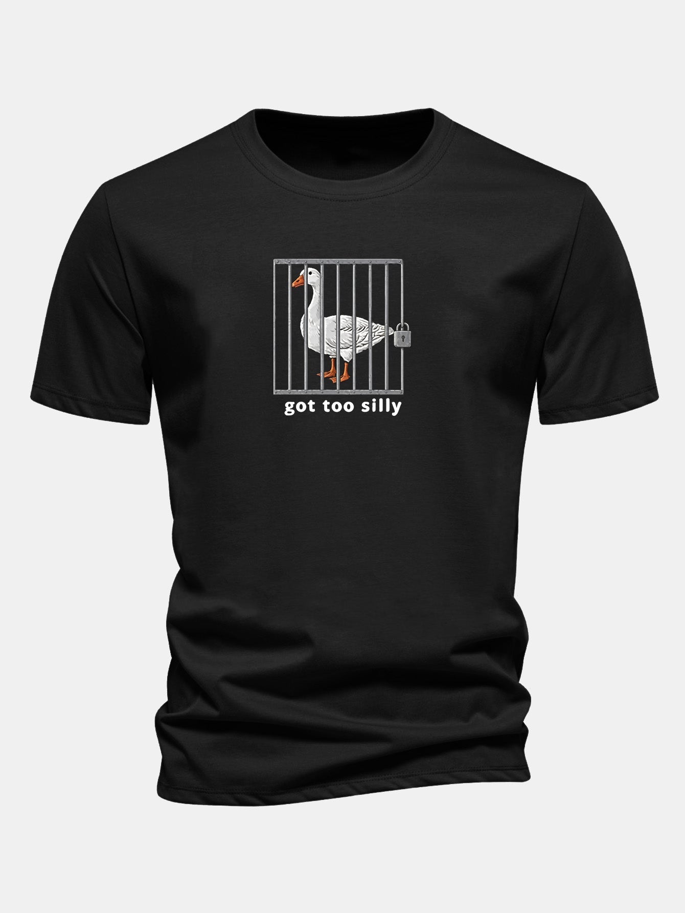 Regular Fit Silly Goose Print Cotton T-Shirt