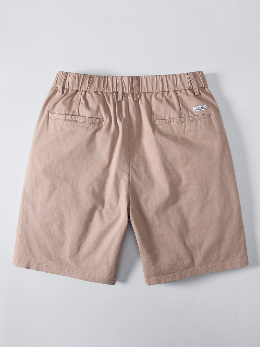 Contrast Striped Ribbed Knit Polo & Elastic Waist Chino Shorts