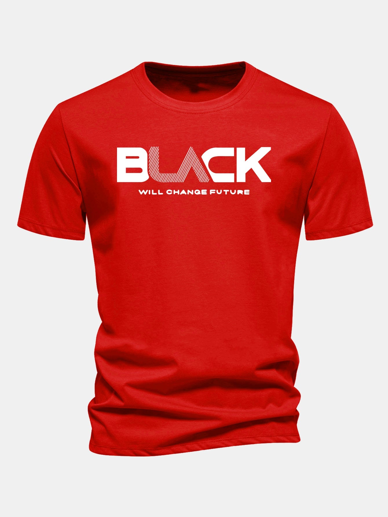 Regular Fit Black Print Cotton T-Shirt