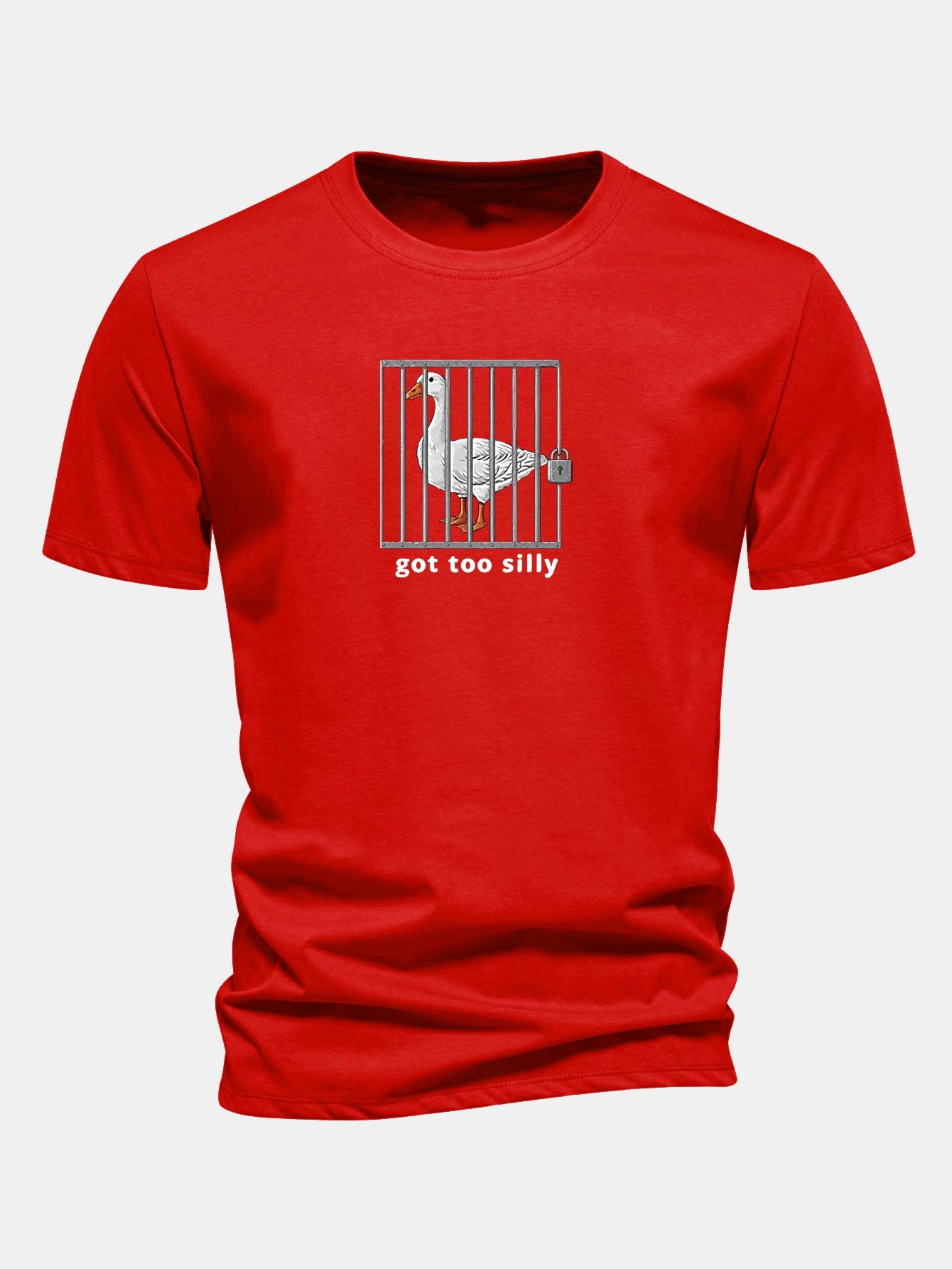 Regular Fit Silly Goose Print Cotton T-Shirt