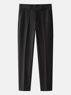 Contrast Striped Ribbed Knit Polo & Slim Fit Tapered Trousers