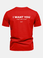 Regular Fit I Want You Back Print Cotton T-Shirt