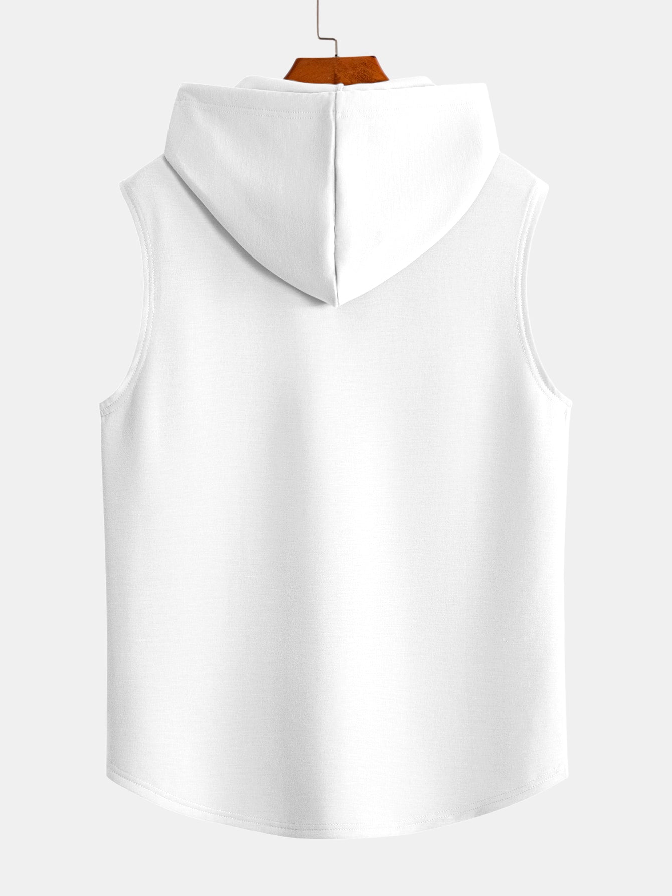 Curved Hem Sleeveless Hooded Tank Top