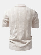 Linen Textured Knit Shirt & Slim Fit Tapered Trousers