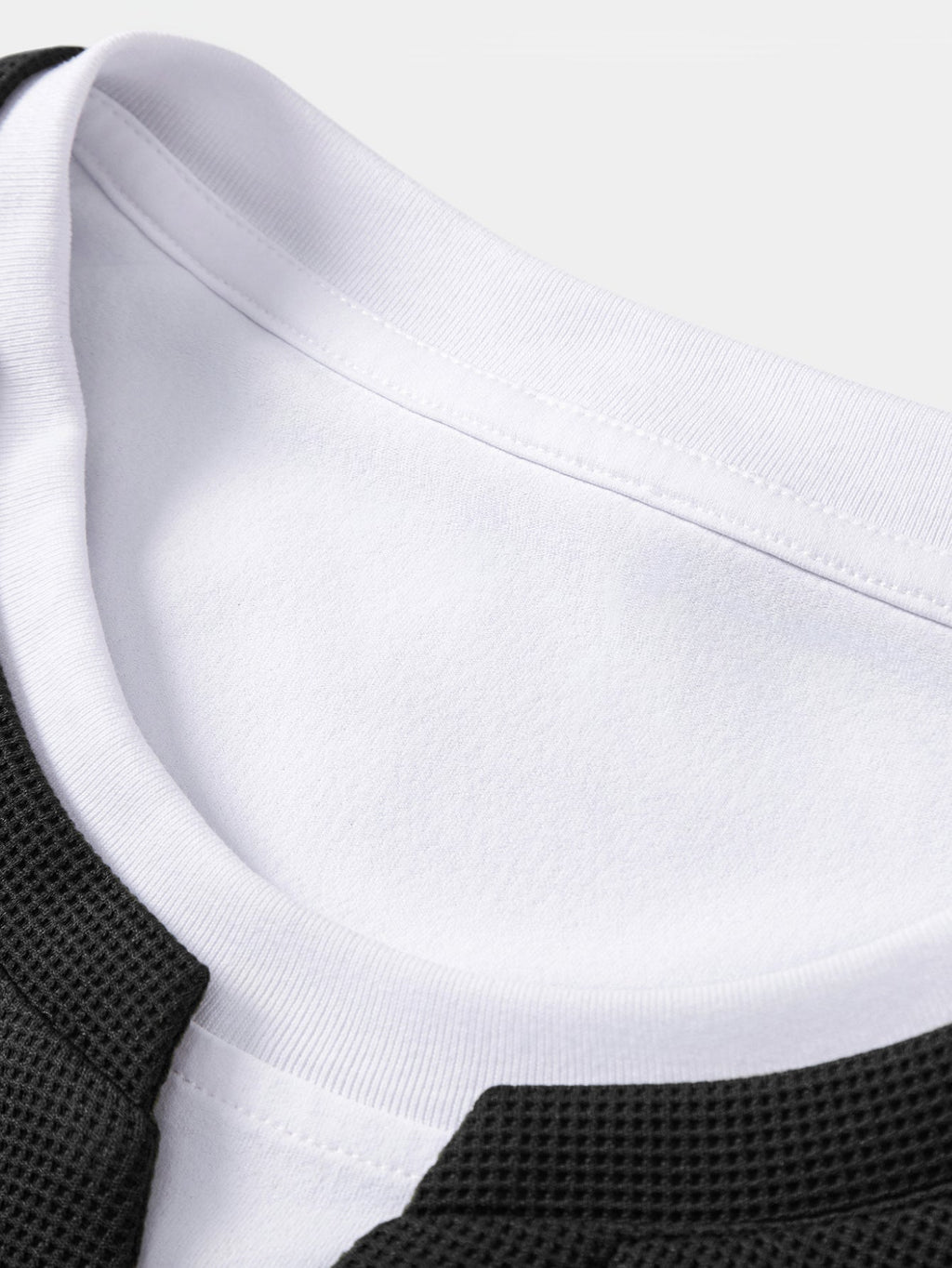 Relax Fit 2 In 1 Waffle Notched Collar T-Shirt