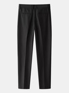 Contrast Striped Ribbed Knit Polo & Slim Fit Tapered Trousers