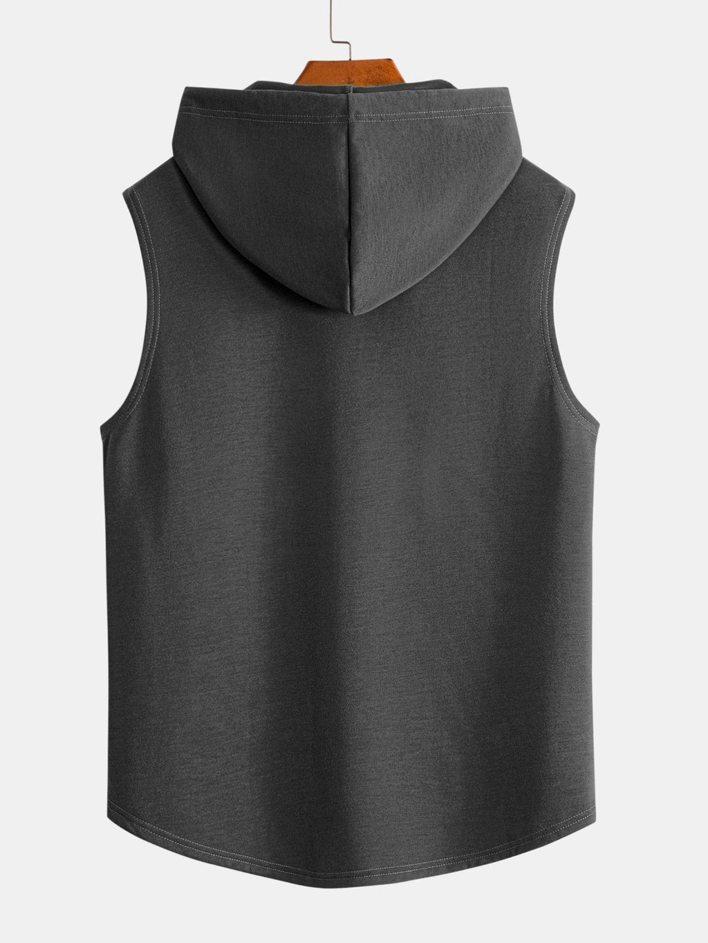 Dream Stripe Print Curved Hem Sleeveless Hooded Tank Top