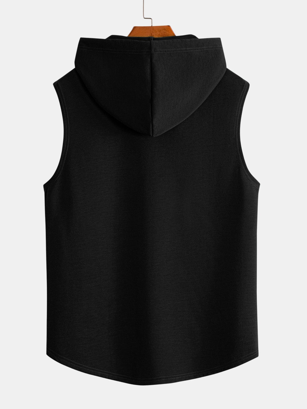 Dream Stripe Print Curved Hem Sleeveless Hooded Tank Top
