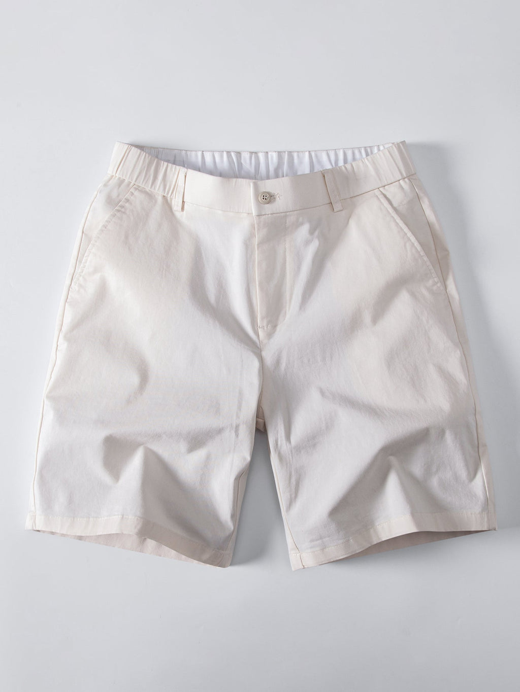 Striped Textured Knit Polo & Elastic Waist Chino Shorts