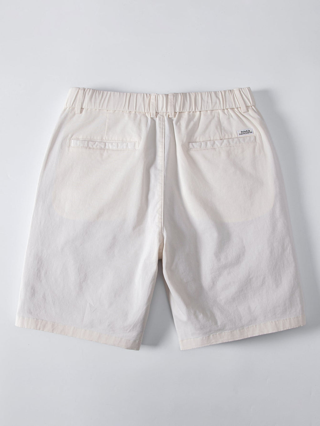 Contrast Striped Ribbed Knit Polo & Elastic Waist Chino Shorts