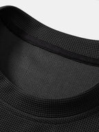 Relax Fit 2 In 1 Waffle Crew Collar T-Shirt