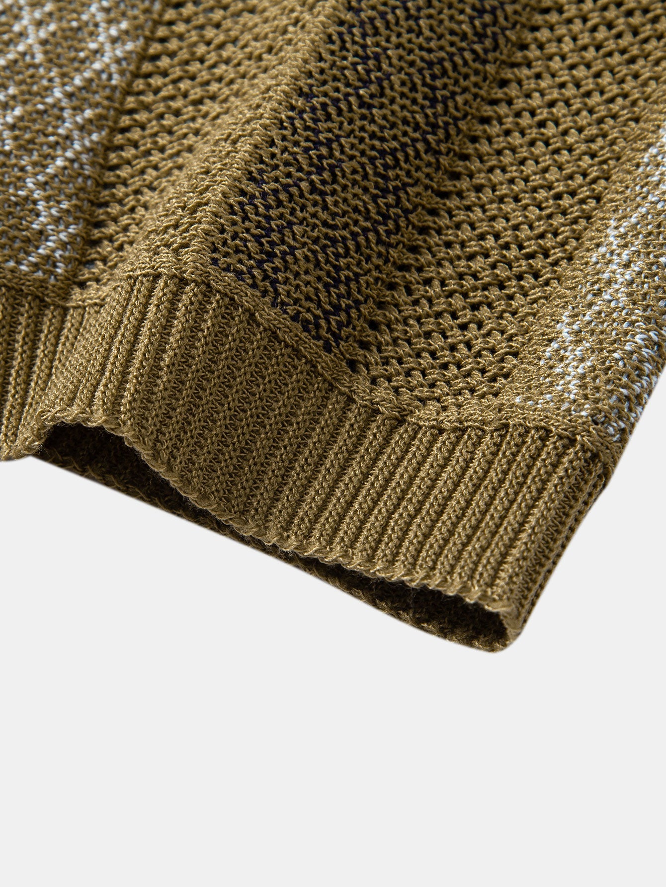 Striped Textured Knit Polo & Elastic Waist Chino Shorts