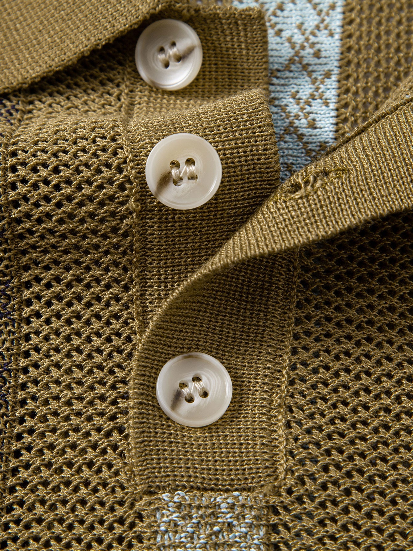 Striped Textured Knit Polo & Elastic Waist Chino Shorts