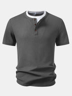 2 In 1 Waffle Henley Shirt