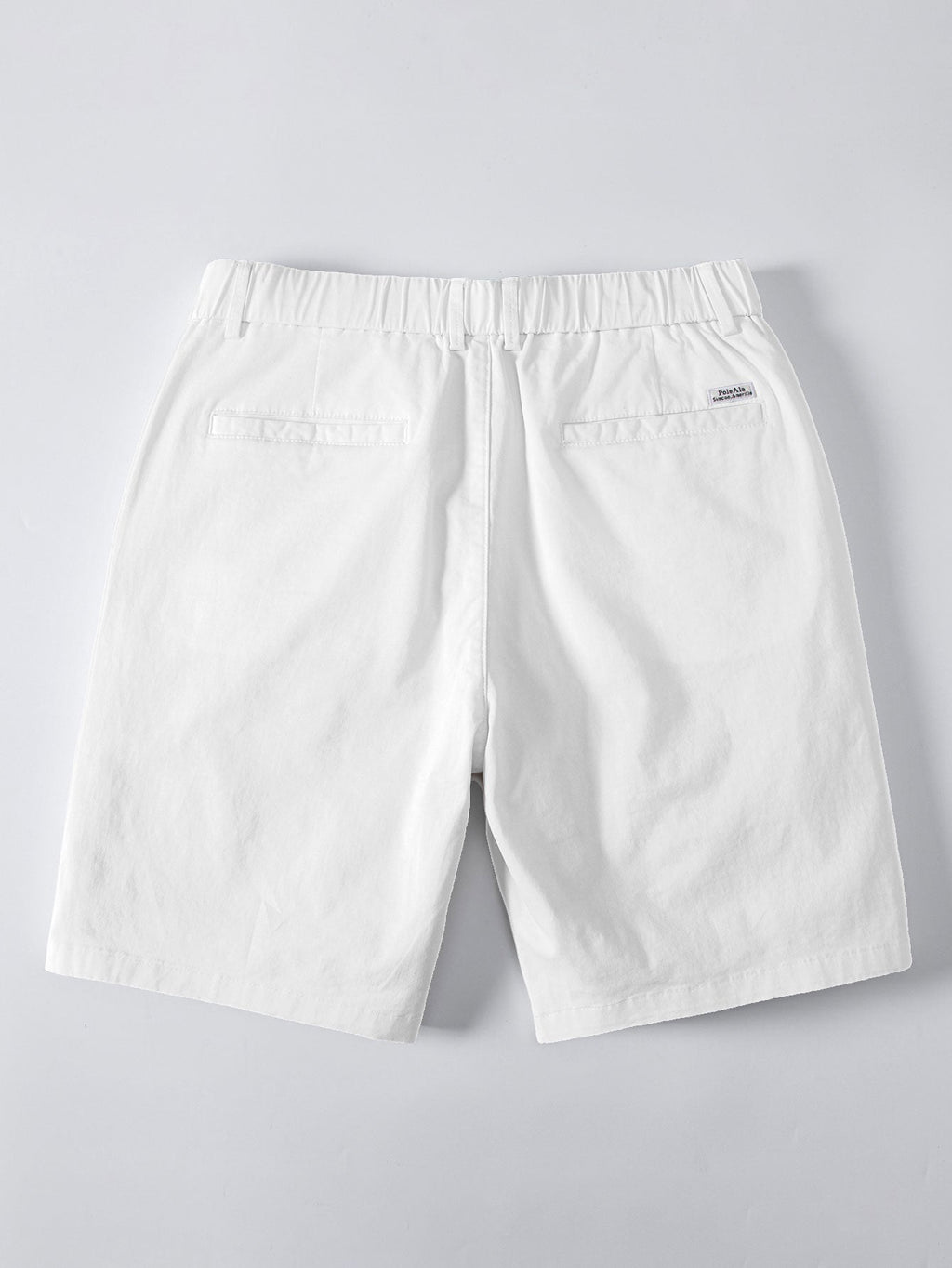 Contrast Striped Ribbed Knit Polo & Elastic Waist Chino Shorts