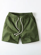 Cotton Linen Drawstring 5" Shorts
