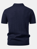 Twisted Jacquard Knit Polo & Slim Fit Tapered Trousers