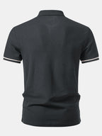 Contrast Trim Zipper Polo