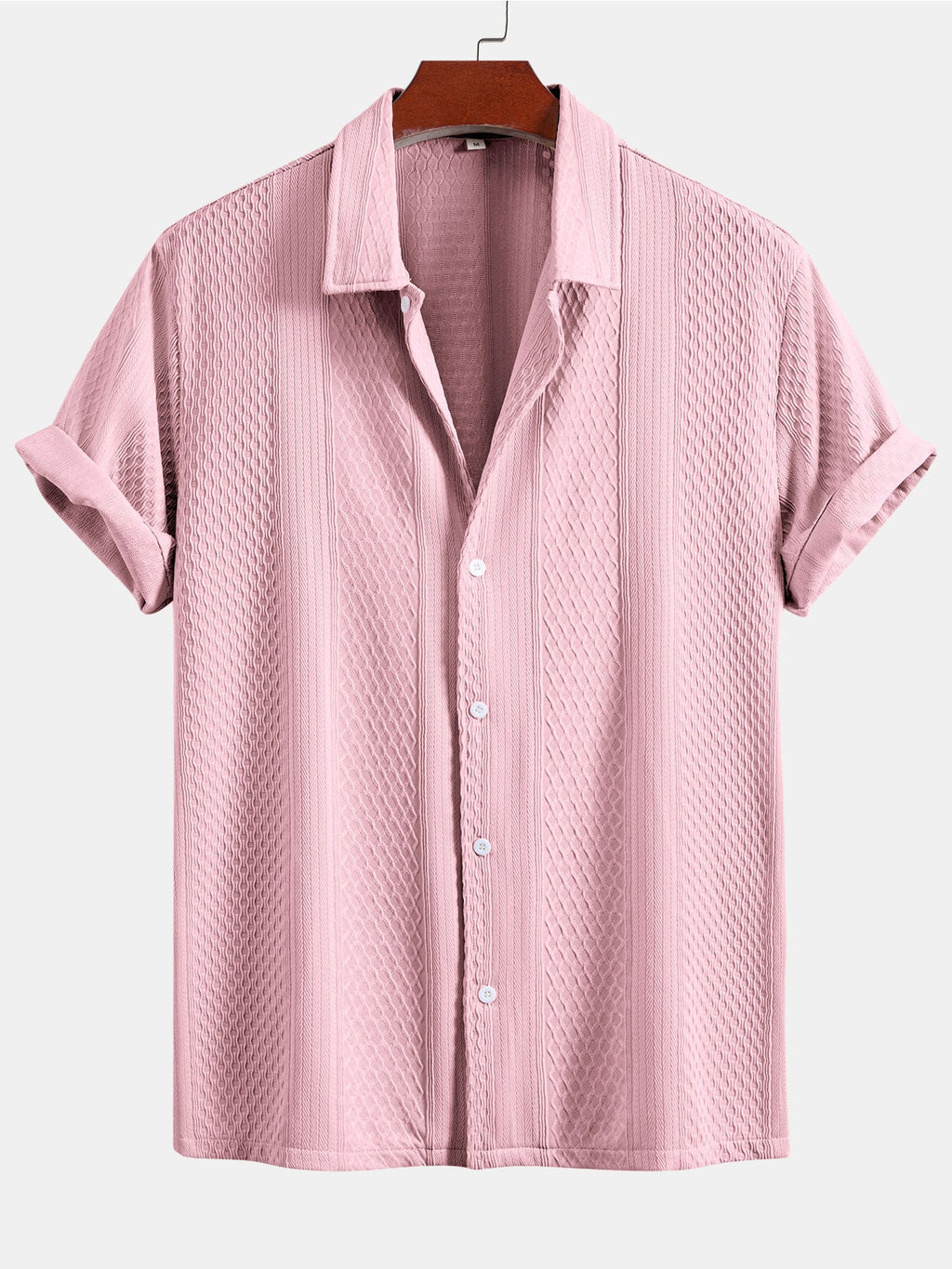 Geometric Jacquard Button Up Shirt