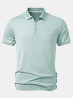 Pineapple Textured Zipper Polo