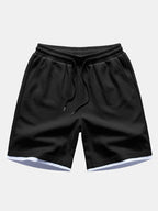 Relax Fit 2 In 1 Waffle Crew Collar T-Shirt & Waffle 7″‌ Shorts