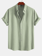 Crinkled Textured Button Down Shirt