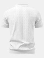Twisted Jacquard Zipper Knit Polo & Slim Fit Tapered Trousers