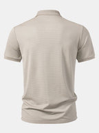 Pineapple Textured Zipper Polo