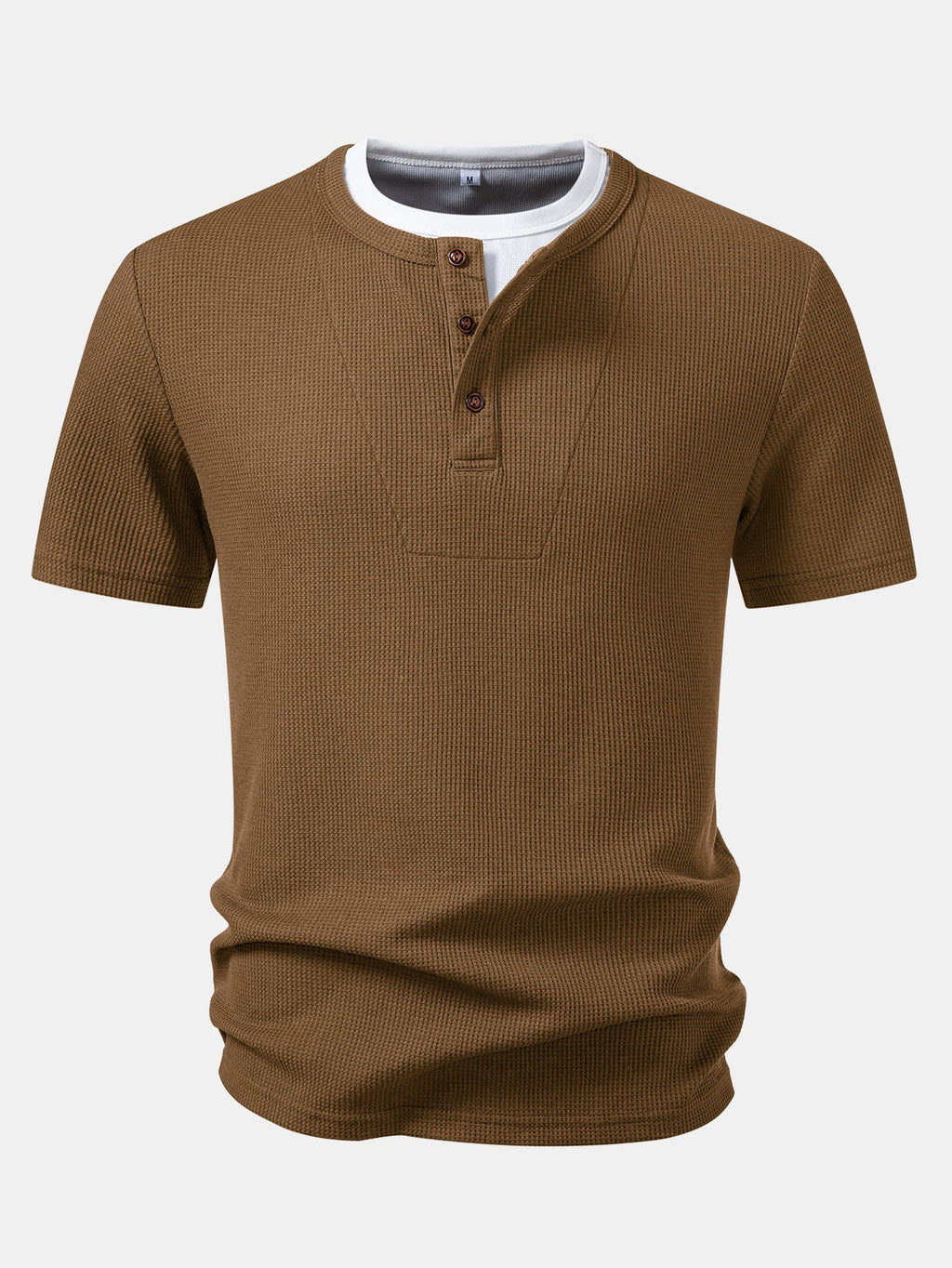 2 In 1 Waffle Henley Shirt