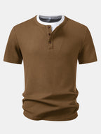 2 In 1 Waffle Henley Shirt