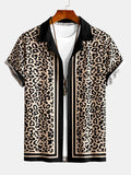 Contrast Trim Leopard Print Shirt
