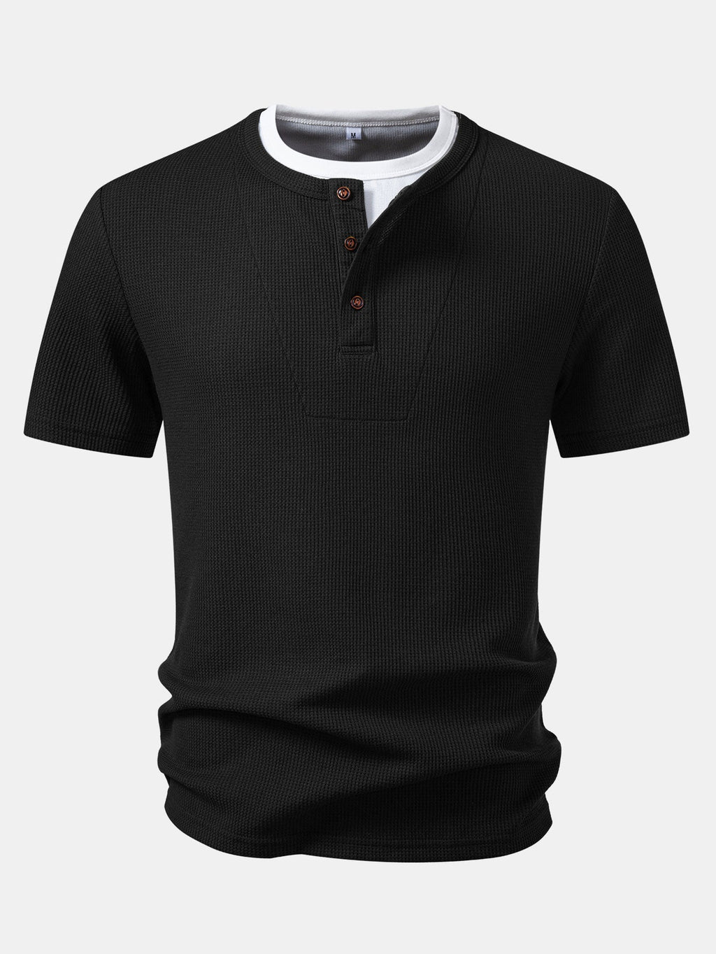 2 In 1 Waffle Henley Shirt