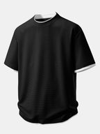 Relax Fit 2 In 1 Waffle Crew Collar T-Shirt & Waffle 7″‌ Shorts